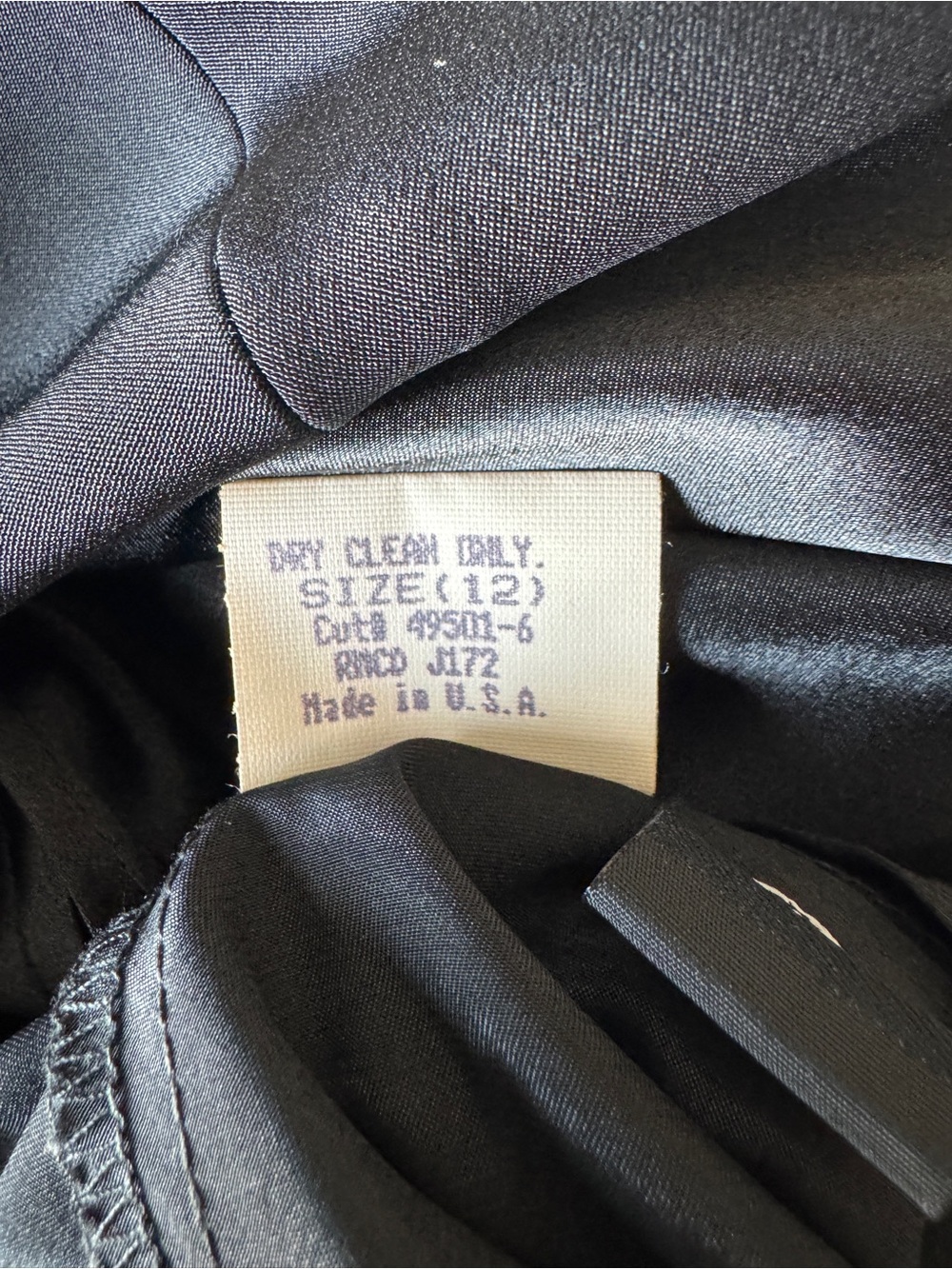Vintage 90s Laundry by Shelli Segal Black Silk One Shoulder Dress Size 12 - Picture 10 of 10